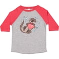 thumbnail image 3 of Inktastic Cute Smiling Valentine's Day Otter with Heart Boys or Girls Toddler T-Shirt, 3 of 5