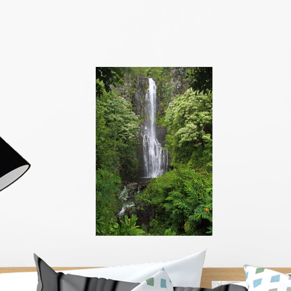 Wailua Falls Maui Hawaii Wall Mural by Wallmonkeys Peel and Stick ...