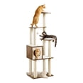 thumbnail image 4 of Feandrea Árbol para Gatos, Torre Moderna de Gatos 165 cm, Cojines Lavables y Desmontables, 5 Postes para Arañar, Plataforma, Cueva, Marrón Rústico PCT166X01, 4 of 7