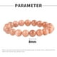 thumbnail image 2 of 1 pulsera elástica de piedras preciosas de color naranja de 8mm. Cuentas milimétricas, adecuadas para regalos de cumpleaños para hombres y niñas., 2 of 5