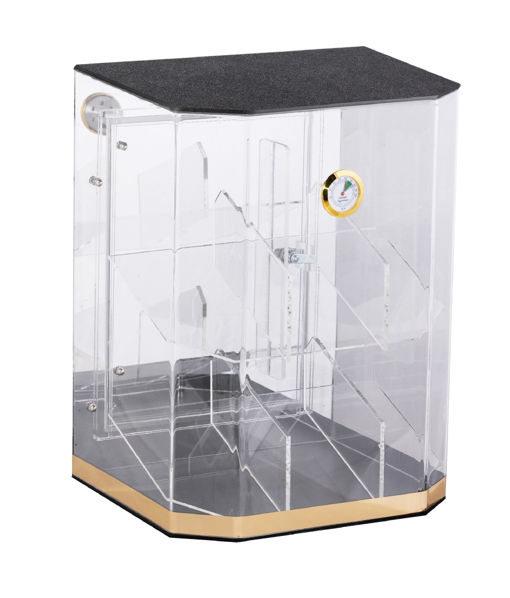 Franklin Acrylic Display Cigar Humidor w/ 6 Bins & Hydrometer - Capacity: 150
