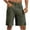 Army Green, variant on Erwazi Men's Solid Color Elastic Waistband Cargo Shorts Casual Shorts with Zipper Pockets