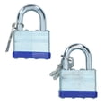 thumbnail image 2 of 2pc 50mm Keyed Alike Padlock Laminated Steel Padlocks Shed Gate Lock TE152, 2 of 6