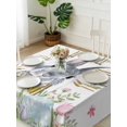 thumbnail image 3 of Easter Suqare Tablecloth - 54 x 54 Inch, Spring Rustic Botanical Floral Rabbit Eggs Leaves Waterproof & StainResistant Tablecloth, Washable Oil-proof Table Cover for Dining/Party/Wedding/Buffet, 3 of 9