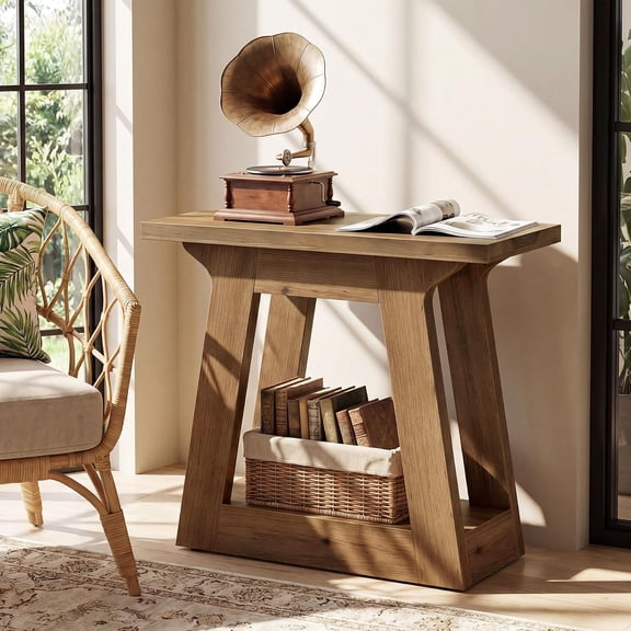 Tribesigns Solid Wood End Table, 23.6" Rustic Farmhouse Side Table for Bedroom,Small Spaces, Brown