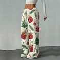thumbnail image 5 of Hearthz Soft Fleece Pajama Pants Women Christmas Soft Fuzzy Elastic Waist Wide Leg Sleep Pants with Pockets Fall Winter Warm Women Pajama Bottoms, 5 of 6