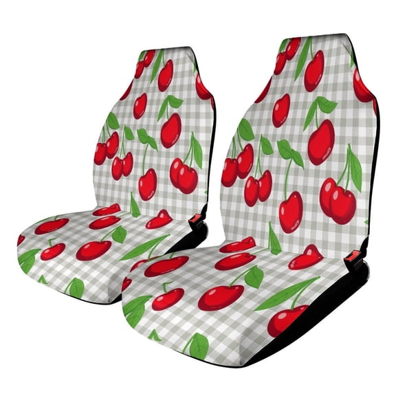 Red Cherries Pattern(4) Car Seat Covers Car Accessories 2PCS Set Soft Front Seat Protector Cover