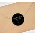 thumbnail image 3 of Darling Souvenir Round 45 Pcs Dandelion Wishes Save The Date Stickers Personalized Bride Groom Names And Date Envelope Seals - Black, 3 of 4