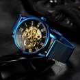 thumbnail image 3 of Men's Automatic Mechanical Watch 3ATM Waterproof Hollow-out Design Hour/Minute/Second Display Wristwatch, 3 of 8
