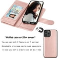thumbnail image 4 of NJJEX Wallet Case for iPhone 12 Pro Max Case/iPhone 12 Pro Max Wallet Case 6.7" (2020), [9 Card Slots] PU Leather Card Holder Folio Flip [Detachable] Kickstand Lanyard Magnetic Phone Cover [Pink], 4 of 7