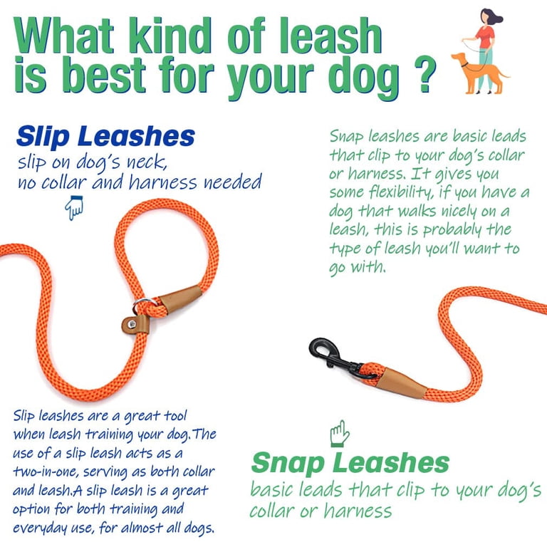 Dog Leash Slip Lead Snap Hook Rope Leash Strong Heavy Duty Braided Dog  Training Leash No Pull Training Lead Leashes for Medium Large and Small Dogs  - Walmart.com