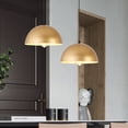 thumbnail image 4 of Dome semicircle gold pendant lamp, metal iron industrial style ceiling lighting fixture, vintage farmhouse hanging lamp, pendant light for kitchen island dining table bar counter laundry room, 4 of 7