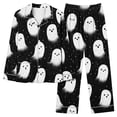 thumbnail image 2 of Gamivast Spooky Halloween Pajamas Set for Women Long Sleeve Button Down Sleepwear Tops and Lounge Pants 2 Piece Pjs Sets Lightweight Comfortable Creepy Pumpkin Pattern Multicolor L, 2 of 7
