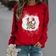thumbnail image 2 of Sudadera para mujer Sudaderas con cuello redondo Primavera Otoño Manga larga Estampado de Navidad Suéter Top Odeerbi ODB-5, 2 of 5