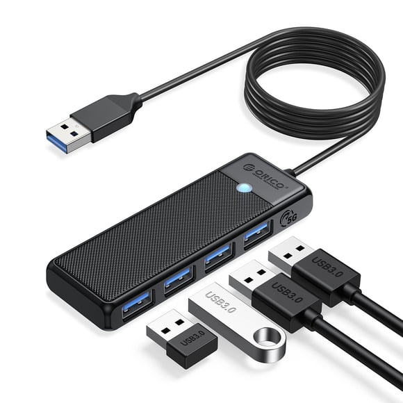 Hub USB 3.0 ORICO de 4 puertos con cable de 1,8 m para portátil MacBook Pro