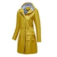 thumbnail image 4 of Vedolay Women Ladies Raincoat Hooded Thick Jacket Windbreaker Autumn Outdoor Coat Yellow,XL, 4 of 4