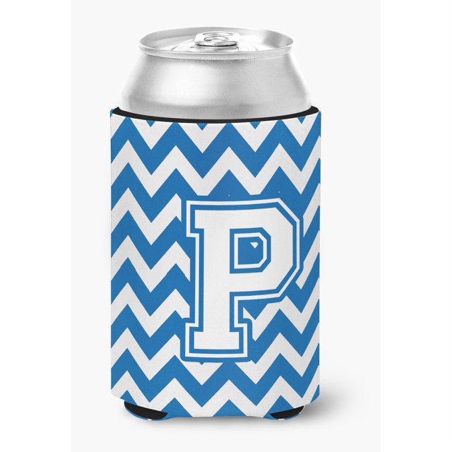 "Treasures CJ1045-PCC Letra P Chevron azul y blanco abrazador de latas o botellas, multicolor" Caroline's Treasures CJ1045-PCC