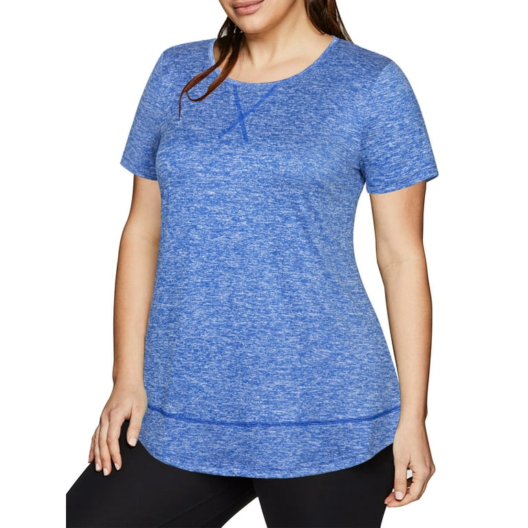 Chama Women's Plus Size Short Sleeve Workout Tops Athletic Sports Running  Yoga Training Shirts