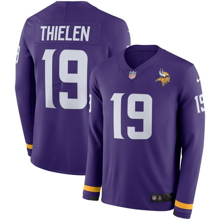 Nike Long Sleeve Jersey - Adam Thielen Minnesota Vikings Nike Therma Long Sleeve Jersey - Purple