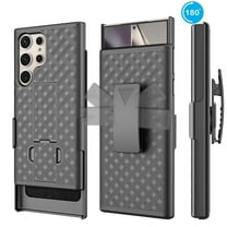 Samsung Galaxy S24 FE 6.7" Case with Belt Clip Holster & Kickstand, Heavy Duty Shockproof Rugged Protective Cover, Black