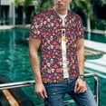 thumbnail image 6 of KLL Apricot color Skull flower for Men's Baseball Shirts,Short Sleeve Casual Shirts Button Down Shirt for Men Beach Summer Wedding Shirt-Medium, 6 of 7
