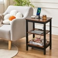 thumbnail image 4 of VECELO Nightstand with Charging Station, Set of 2 End Table with USB Ports and Outlets, 3-Tier Storage Side Table for Living Room, Bedroom, Brown, 4 of 9