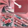 thumbnail image 4 of Pink Roses Love Banner Heart-shaped Romantic Display Purple Bow Green Leaves Valentine Backdrop for Valentine's Day Wedding Anniversary, 4 of 9