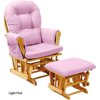 Stork Craft Custom Hoop Glider & Ottoman-Color:Pink Cushions,Finish:Oak Finish