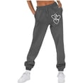thumbnail image 2 of Ltctricy Womens Valentine's Day Sweatpants Cute Comfy Workout Running Joggers Fall Winter Fashion Fleece Lined Pants, 2 of 7