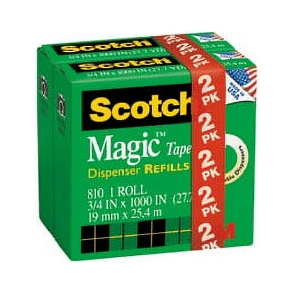 Scotch Magic Tape Refill Rolls, 0.75 X 1000 Inches - 2 Ea, 6 Pack