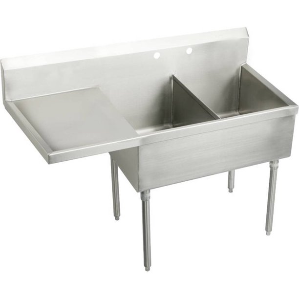Elkay WNSF8236L2 Commercial Weldbilt Scullery Sink with 2 Faucet Holes