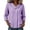 #007-Purple, variant on Craaazy 3/4 Sleeve Women's Top Loose Fit Gingham Plaid Button V Neck Turndown Collar Breathable 3/4 Sleeve Shirts for Daily Wear, Work Travel