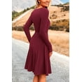 thumbnail image 3 of PRETTYGARDEN Women's Spring Fall Short Dress Ribbed Knit Crewneck Long Sleeve A Line Flowy Casual Elegant Going Out Dresses, 3 of 9