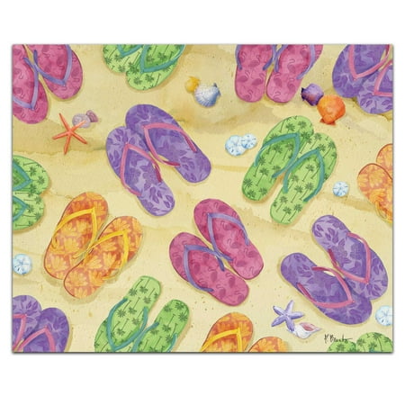

CounterArt Toes In The Sand Decorative 3mm Heat Tolerant Tempered Glass Cutting Board 10 by 8
