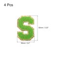 thumbnail image 2 of Uxcell 4Pcs Chenille Letter Patches Iron on Letter Patches Green S Alphabet Decorative Repair Embroidered Patches, 2 of 5