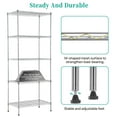 thumbnail image 4 of 5 Tier Storage Shelves,  Heavy Duty Wire Shelving Unit ,  Metal Wire Shelf  for Garage Pantry Closet Kitchen Office Laundry, 750 Lbs Capacity (Chrome), 4 of 7