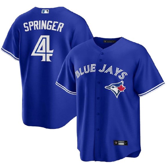 Blue Jays 11 Bo Bichette 27 Vladimir Guerrero Jr. 4 George Springer Baseball Jersey, Toronto Baseball Jersey Blue Jays Shirt with Embroidery Button Detail for Training Competition Parties