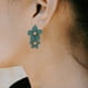 thumbnail image 5 of Pendientes de flores, hermosos y decorativos, con forma de gota, para mujer (verdes), 5 of 6