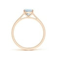 thumbnail image 2 of ANGARA Natural Prong-Set Cushion 1.2 ct Aquamarine Solitaire Ring in 14K Rose Gold for Women (Size-8x6mm) | March Birthstone, Birthday, Anniversary, Jewelry Gift for Women | Natural Aquamarine Ring, 2 of 9