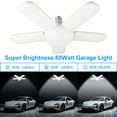thumbnail image 4 of Garage Light,AILKIN LED Garage Lights 80W 12000LM 6500K with 5 Deformable Adjustable Panels Screw in E27 Socket Barn Light Bulb Led Shop Light Garage Lights for Ceiling,Workshop,Basement, 4 of 7