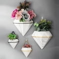 thumbnail image 2 of Mdesiwst Plant Pot Geometric Shape Decorative Ceramic Wall Mounted Flowerpot for Home, 2 of 8