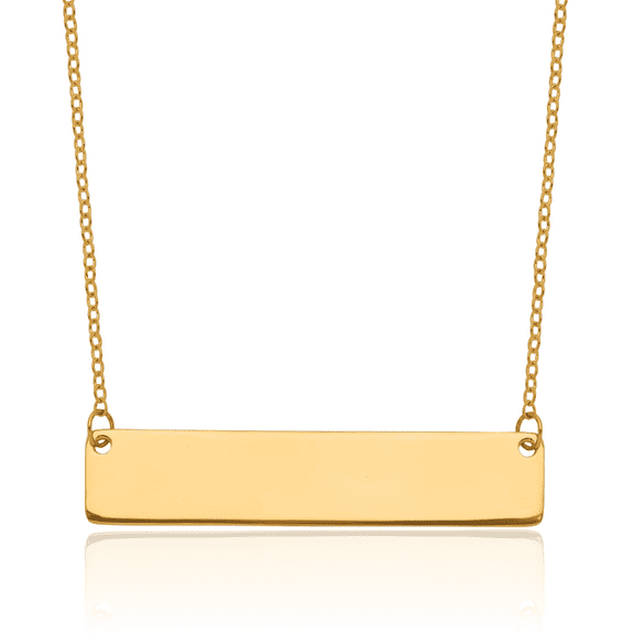 24K Solid Yellow Gold Classic Bar Necklace Chain