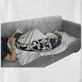 thumbnail image 6 of Letter O Soft Flannel Fleece Throw Blanket, Monochromatic Design Uppercase O with Classical Leaf and Flower Natural Motifs, Cozy Plush for Indoor and Outdoor Use, 70" x 90", Black White, by Ambesonne, 6 of 6