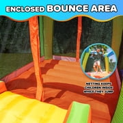 Sportspower Kids Inflatable Bounce House with Slide & Blower, Bouncy Castle Jumper for Backyard Outdoor Indoor Play, Toddler Bounce House Ages 3–8