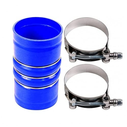 Silicone Blue Hump Hose Pair Charge Air Cooler with Clamps Set 3 1/2" x 6 3/8"