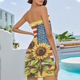 thumbnail image 4 of Patriotic Independence Day Bandeau Dress for Women, Festive Sleeveless Summer Dress with American Flag Print, Breathable Beachwear for Poolside Vacations,Royal Blue L, 4 of 5