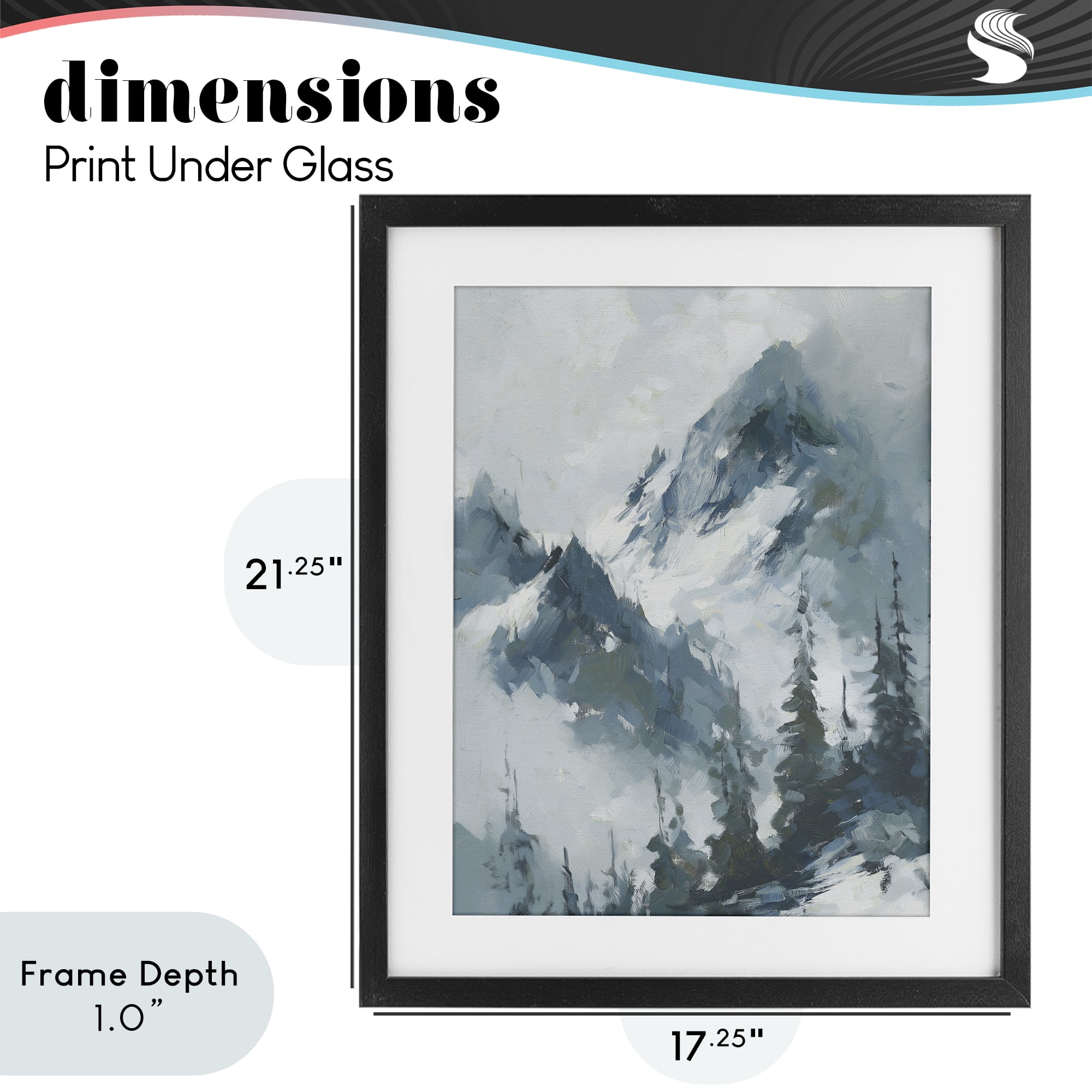 Stupell Industries Frozen Majesty Mountains Black Framed Print Under Glass, design by Svetlana Aleynikova
