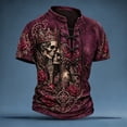 thumbnail image 5 of KHONTS Boys Viking Lace up V-Neck T Shirts Short Sleeve 3D Printed Tees,Size 2-13 Years 06-Red 150, 5 of 5