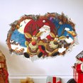 thumbnail image 1 of RV Navidad Papá Noel Pared rota Efecto 3D Fondo de la habitación de los niños Decoración de la pared Pegatina Rojo Verde, 1 of 5