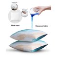 thumbnail image 6 of Waterproof Outdoor Throw Pillows with Inserts 16"x16", Blue Ocean Soft Decorative Pillowcases for Couch Bedroom, Summer Ombre Beach Waves Coastal Pillow Covers for Sofa Living Room, 6 of 8